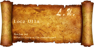 Locz Ulla névjegykártya